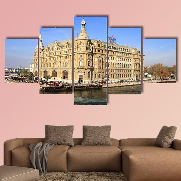 Haydarpasa Station Istanbul Canvas Wall Art-5 Star-Gallery Wrap-62" x 32"-Tiaracle