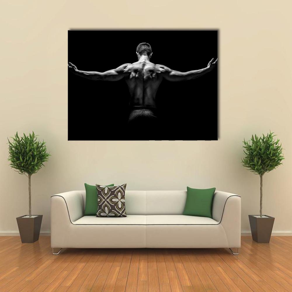 Healthy Muscular Young Man Canvas Wall Art-1 Piece-Gallery Wrap-36" x 24"-Tiaracle
