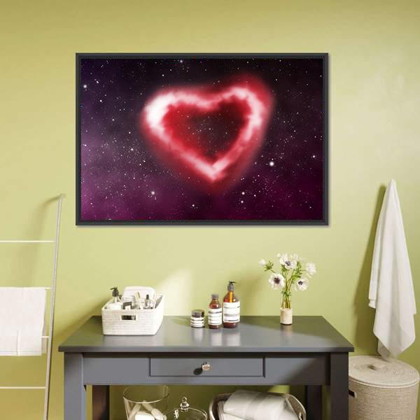 Heart Nebula Canvas Wall Art-1 Piece-Floating Frame-24" x 16"-Tiaracle