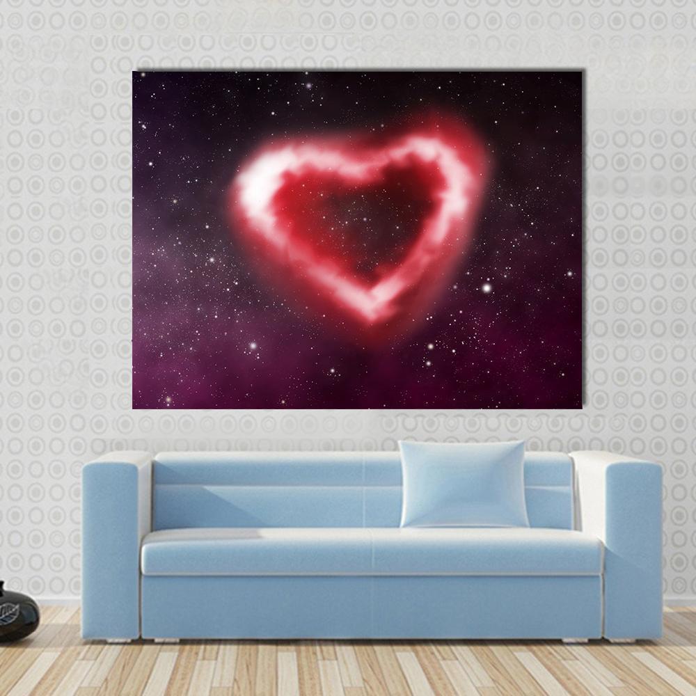Heart Nebula Canvas Wall Art-1 Piece-Gallery Wrap-36" x 24"-Tiaracle