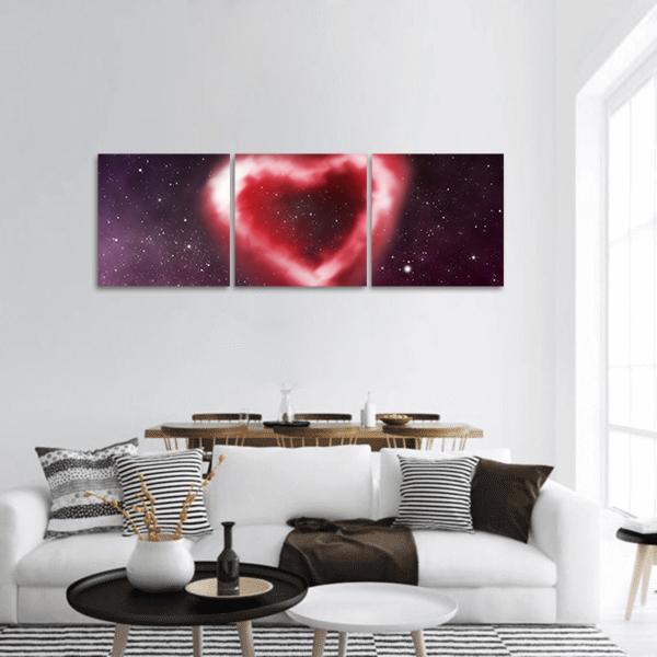 Heart Nebula Panoramic Canvas Wall Art-3 Piece-25" x 08"-Tiaracle