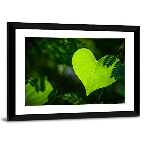 Heart Shape Leaf Canvas Wall Art-5 Horizontal-Gallery Wrap-22" x 12"-Tiaracle