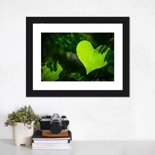 Heart Shape Leaf Canvas Wall Art-5 Horizontal-Gallery Wrap-22" x 12"-Tiaracle
