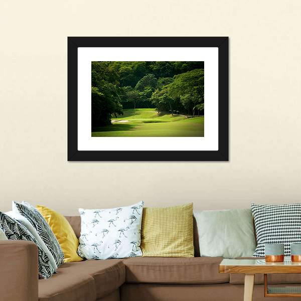 Heavily Forrested Golf Fairway Canvas Wall Art-3 Horizontal-Gallery Wrap-25" x 16"-Tiaracle