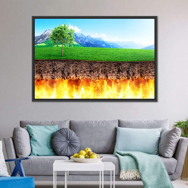 Hell & Paradise Concept Panoramic Canvas Wall Art-1 Piece-36" x 12"-Tiaracle