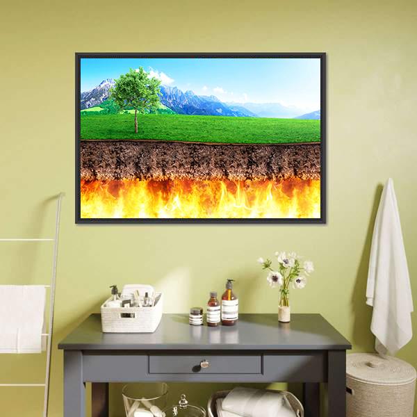 Hell & Paradise Concept Panoramic Canvas Wall Art-1 Piece-36" x 12"-Tiaracle