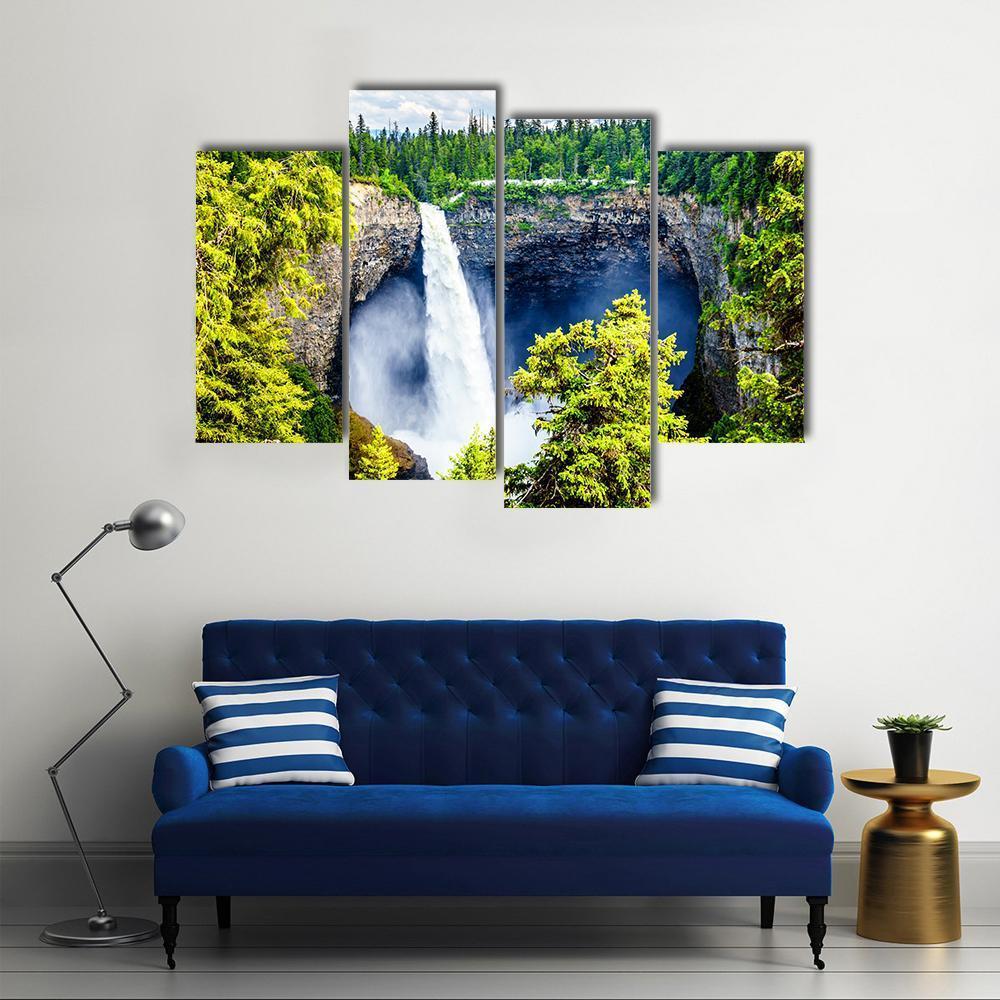 Helmcken Falls In Spring Canvas Wall Art-4 Pop-Gallery Wrap-50" x 32"-Tiaracle