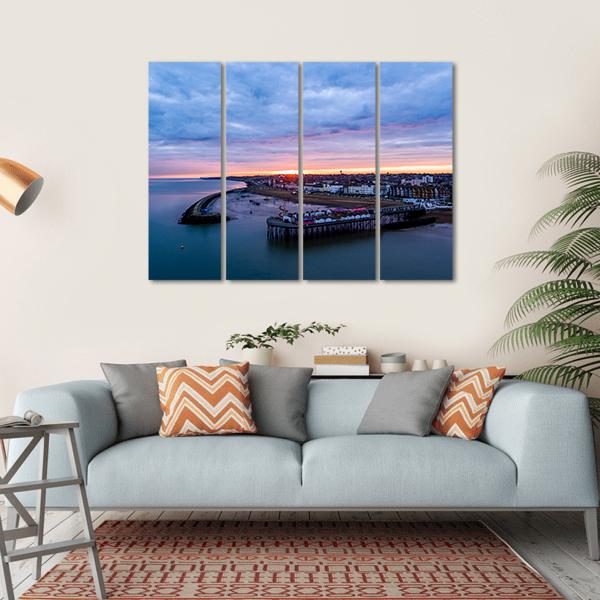 Herne Bay Pier At Sunrise Canvas Wall Art-4 Horizontal-Gallery Wrap-34" x 24"-Tiaracle