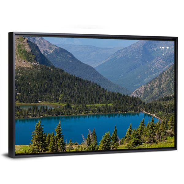 Hidden Lake In Montana Canvas Wall Art-3 Horizontal-Gallery Wrap-25" x 16"-Tiaracle