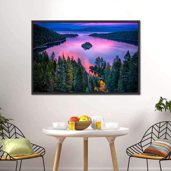 High Angle View Of Lake Tahoe Canvas Wall Art-3 Horizontal-Gallery Wrap-25" x 16"-Tiaracle
