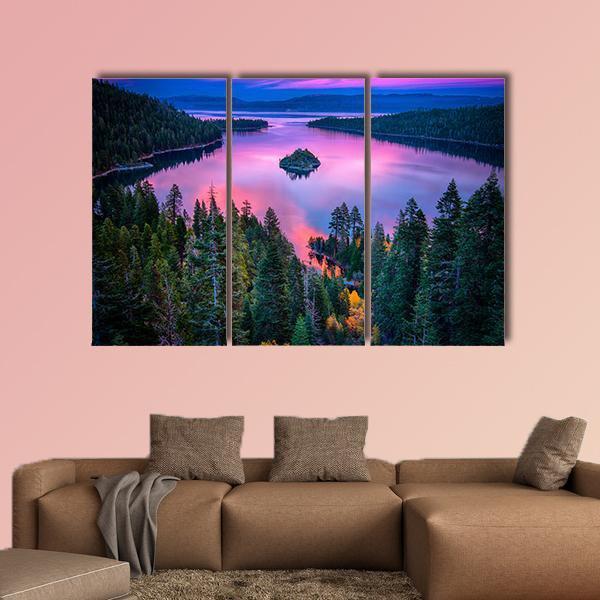 High Angle View Of Lake Tahoe Canvas Wall Art-3 Horizontal-Gallery Wrap-37" x 24"-Tiaracle