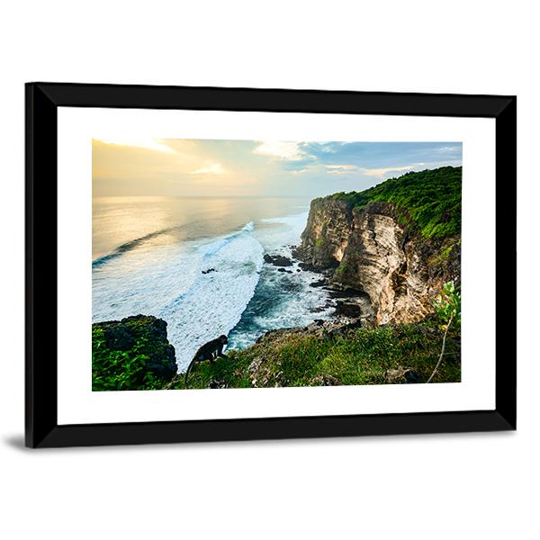 High Cliff At Uluwatu Temple Canvas Wall Art-5 Horizontal-Gallery Wrap-22" x 12"-Tiaracle