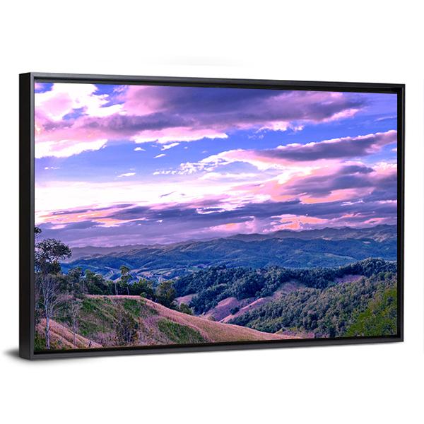 High Mountains In Thailand Canvas Wall Art-3 Horizontal-Gallery Wrap-25" x 16"-Tiaracle