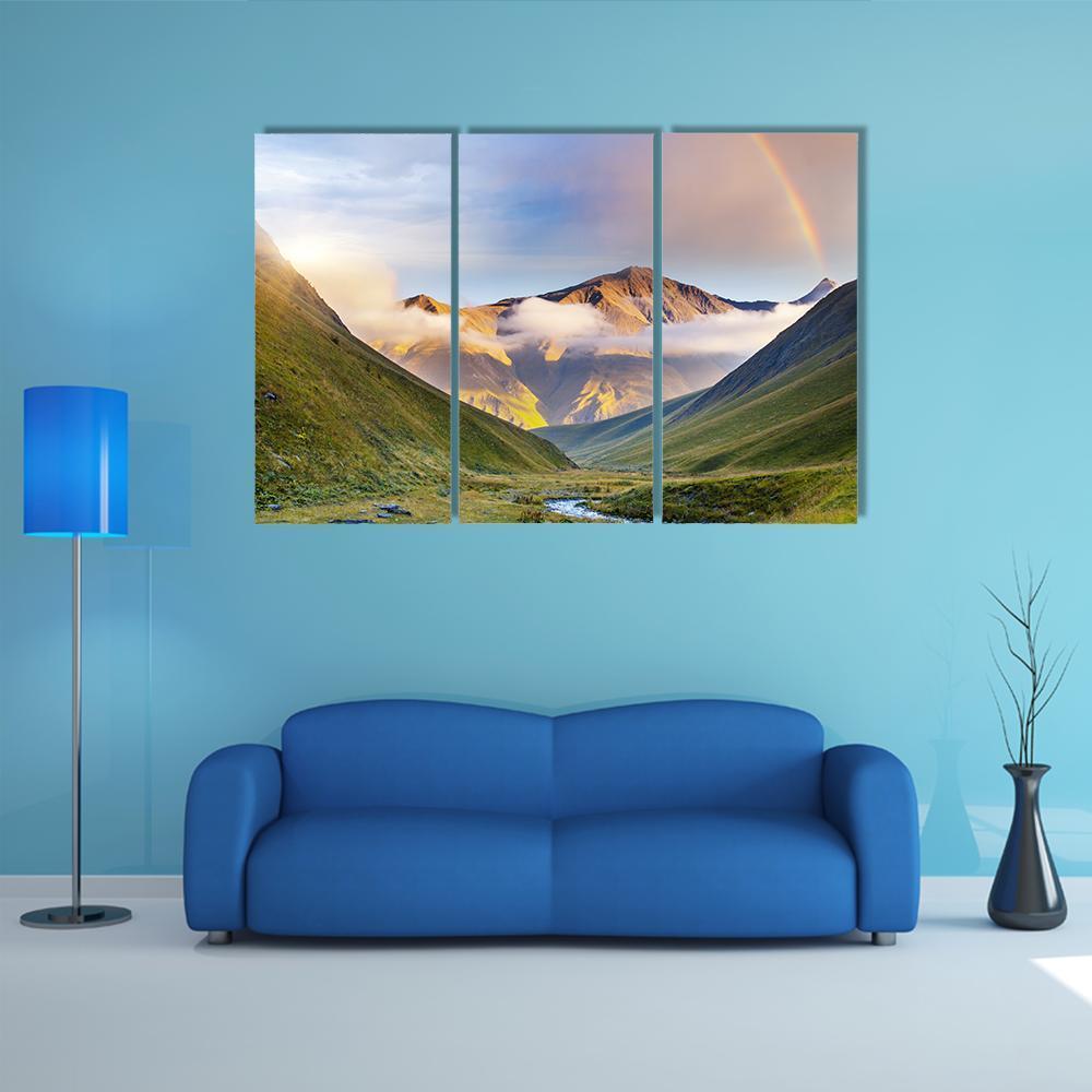 High Mountains Of Georgia Canvas Wall Art-3 Horizontal-Gallery Wrap-37" x 24"-Tiaracle