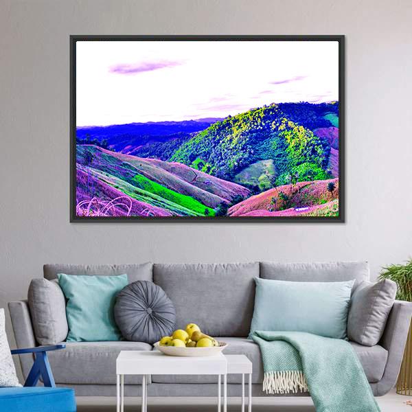 High Mountains Thailand Canvas Wall Art-3 Horizontal-Gallery Wrap-25" x 16"-Tiaracle