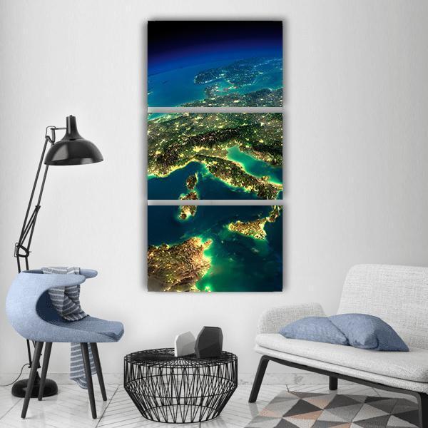 Highly Detailed Earth Vertical Canvas Wall Art-3 Vertical-Gallery Wrap-12" x 25"-Tiaracle