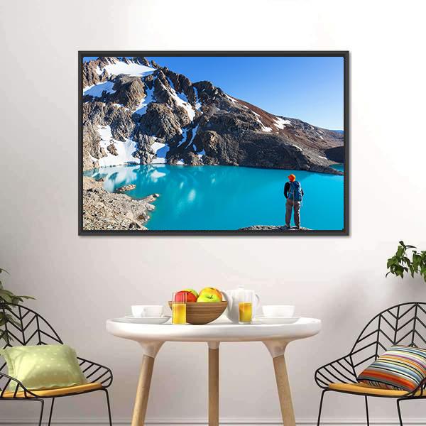 Hike In Patagonia Canvas Wall Art-3 Horizontal-Gallery Wrap-25" x 16"-Tiaracle