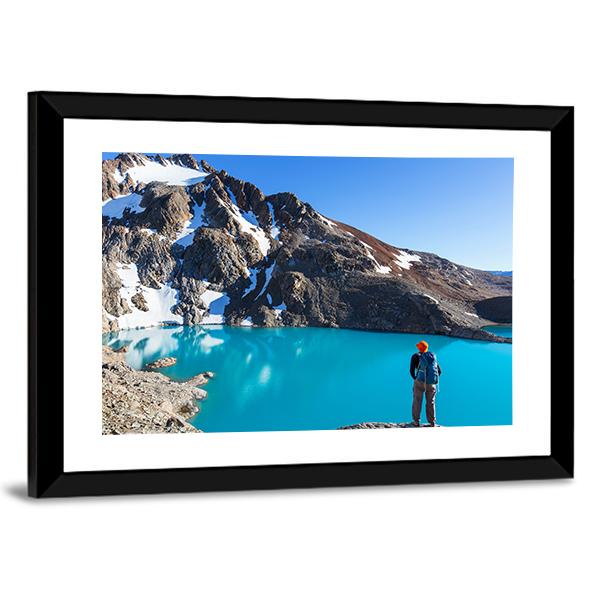 Hike In Patagonia Canvas Wall Art-3 Horizontal-Gallery Wrap-25" x 16"-Tiaracle