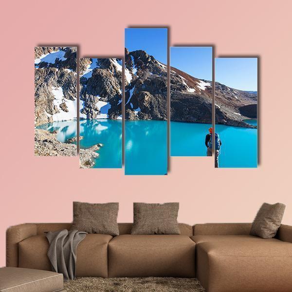 Hike In Patagonia Canvas Wall Art-5 Pop-Gallery Wrap-47" x 32"-Tiaracle