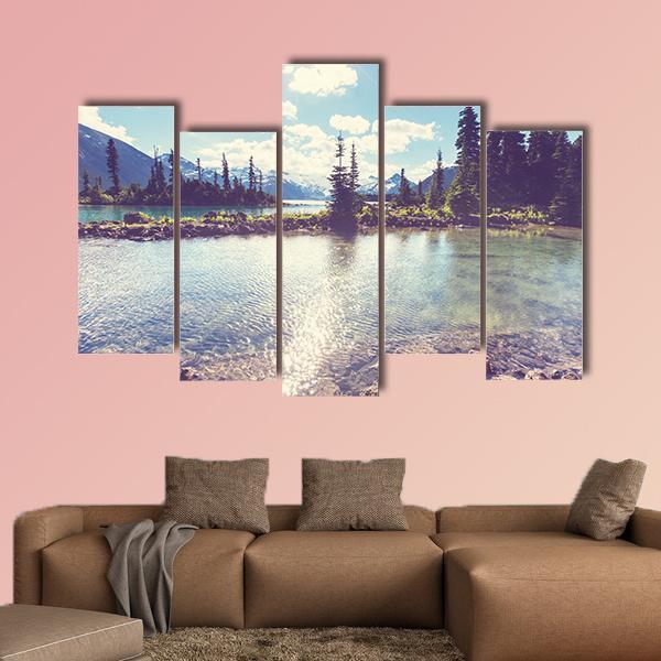 Hike In Garibaldi Lake Canvas Wall Art-5 Pop-Gallery Wrap-47" x 32"-Tiaracle