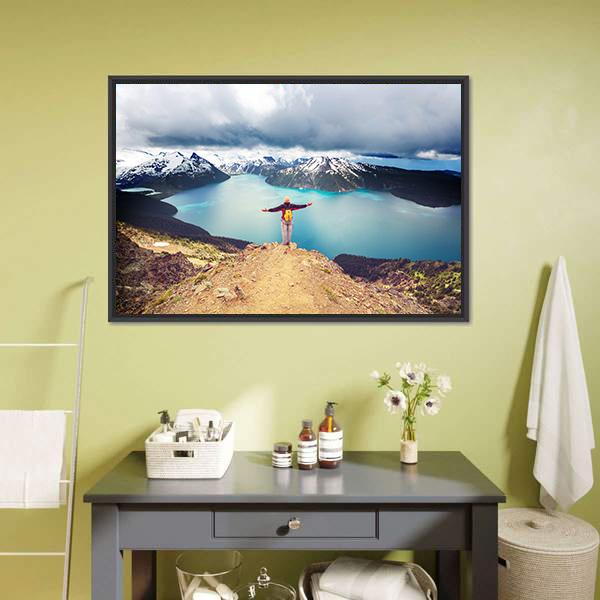 Hike To Garibaldi Lake Canvas Wall Art-1 Piece-Floating Frame-24" x 16"-Tiaracle