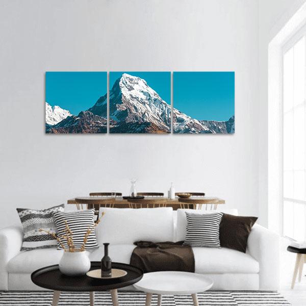 Himalaya Mountains Nepal Panoramic Canvas Wall Art-3 Piece-25" x 08"-Tiaracle