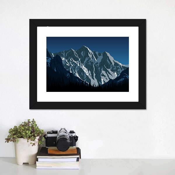 Himalayan Mountain Landscape Canvas Wall Art-1 Piece-Framed Print-20" x 16"-Tiaracle
