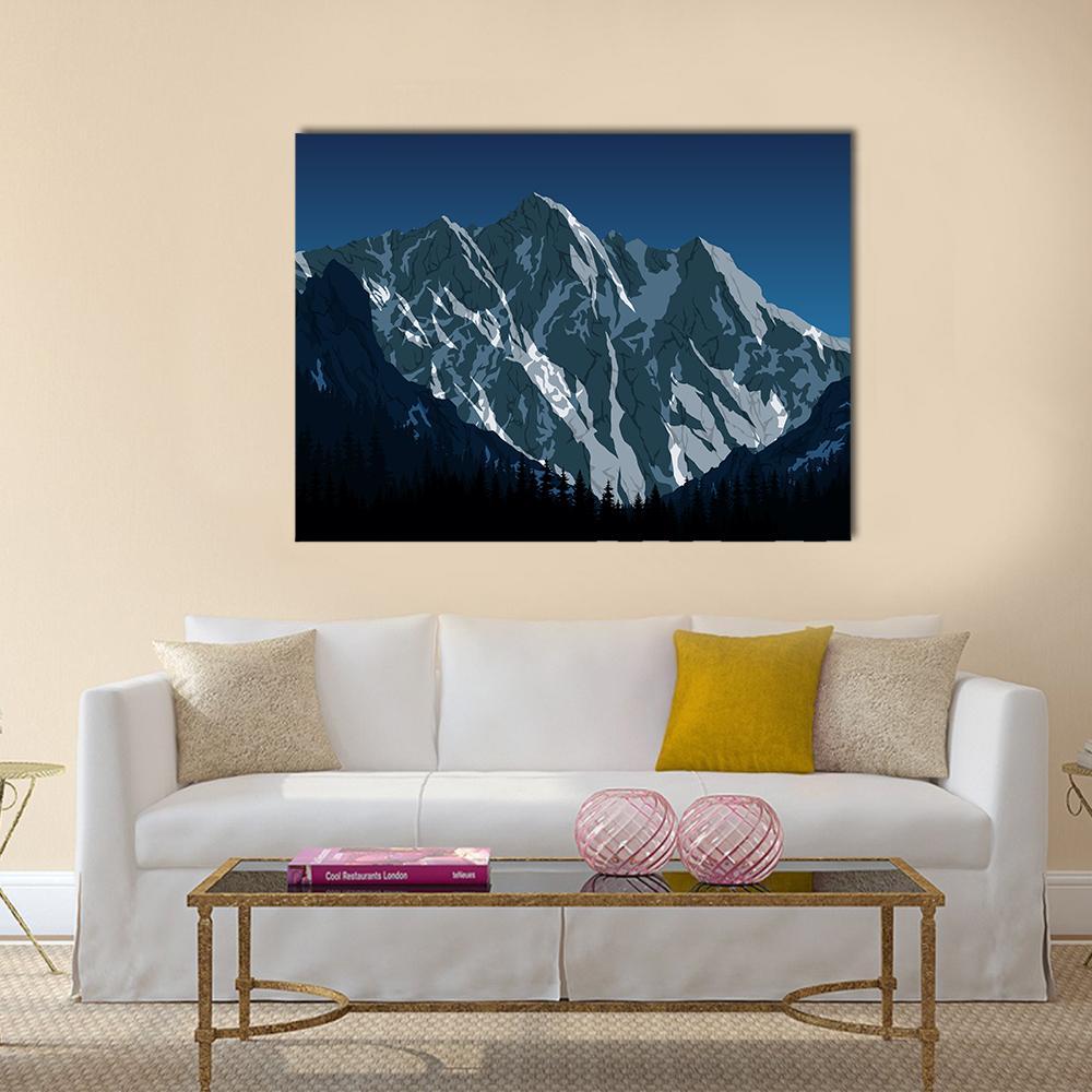 Himalayan Mountain Landscape Canvas Wall Art-1 Piece-Gallery Wrap-36" x 24"-Tiaracle