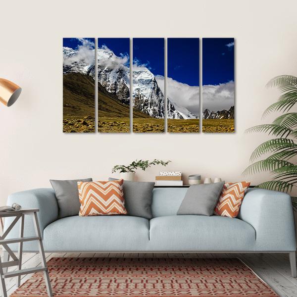 Himalayan Mountains Canvas Wall Art-5 Horizontal-Gallery Wrap-22" x 12"-Tiaracle
