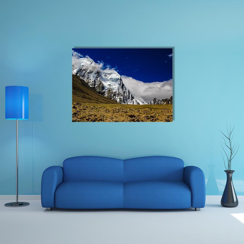 Himalayan Mountains Canvas Wall Art-1 Piece-Gallery Wrap-48" x 32"-Tiaracle