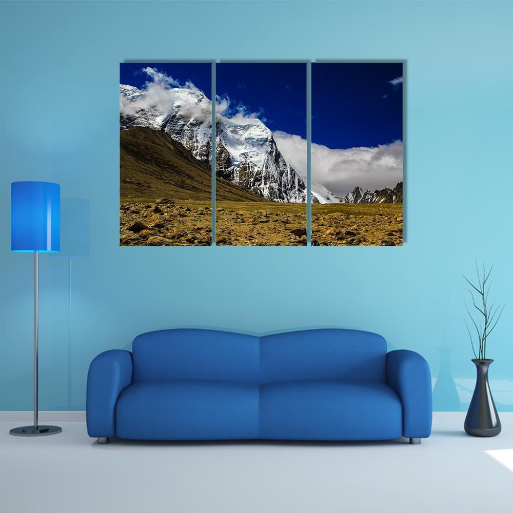 Himalayan Mountains Canvas Wall Art-3 Horizontal-Gallery Wrap-37" x 24"-Tiaracle