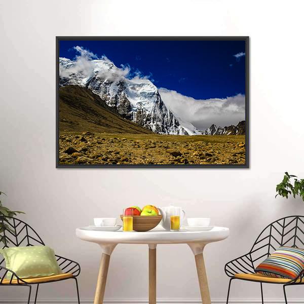 Himalayan Mountains Canvas Wall Art-1 Piece-Floating Frame-24" x 16"-Tiaracle
