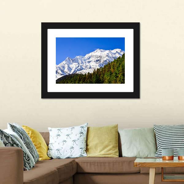 Himalayas Mountain Peak Canvas Wall Art-5 Horizontal-Gallery Wrap-22" x 12"-Tiaracle