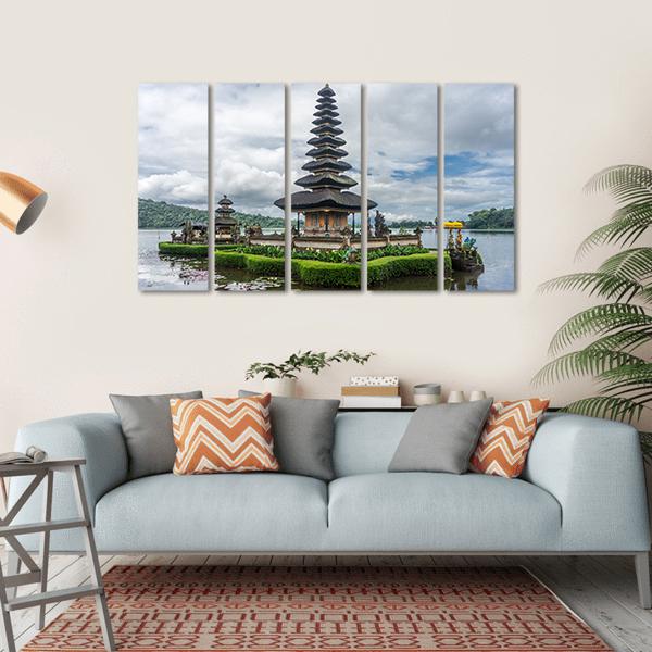 Hindu Temple Indonesia Canvas Wall Art-5 Horizontal-Gallery Wrap-22" x 12"-Tiaracle