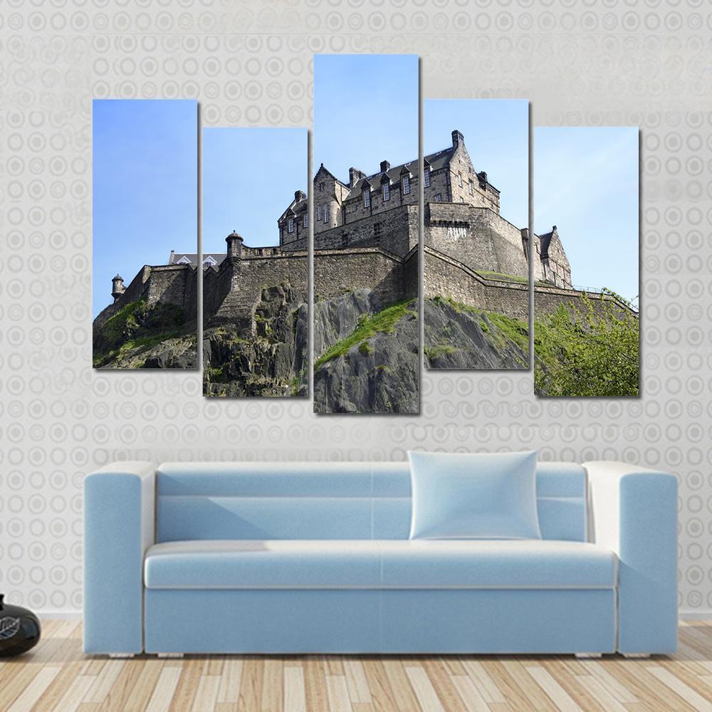 Historic Edinburgh Castle Canvas Wall Art-5 Pop-Gallery Wrap-47" x 32"-Tiaracle