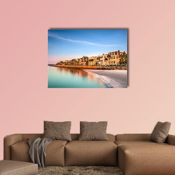 Historic Homes In Charleston Canvas Wall Art-1 Piece-Gallery Wrap-48" x 32"-Tiaracle