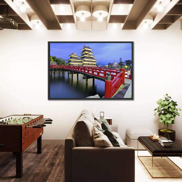 Historic Matsumoto Castle Canvas Wall Art-3 Horizontal-Gallery Wrap-25" x 16"-Tiaracle