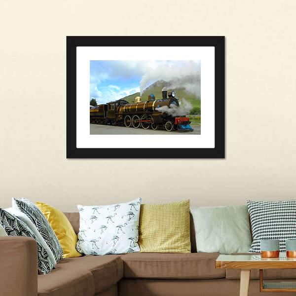 Historic Steam Train Canvas Wall Art-5 Horizontal-Gallery Wrap-22" x 12"-Tiaracle