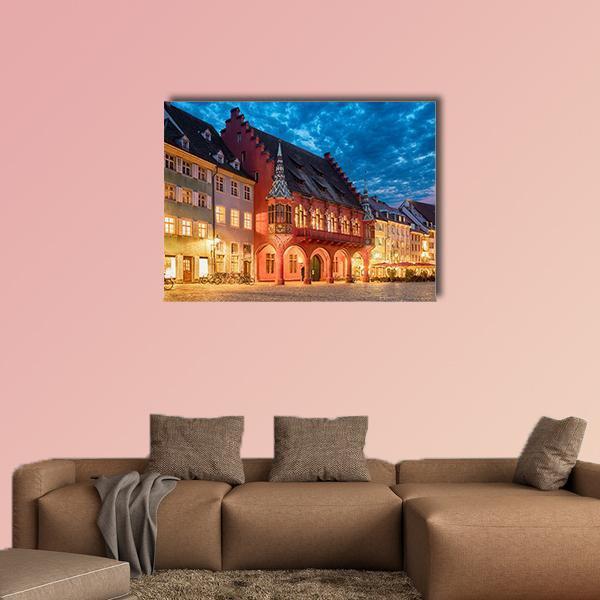 Historical Merchants Hall Canvas Wall Art-1 Piece-Gallery Wrap-48" x 32"-Tiaracle