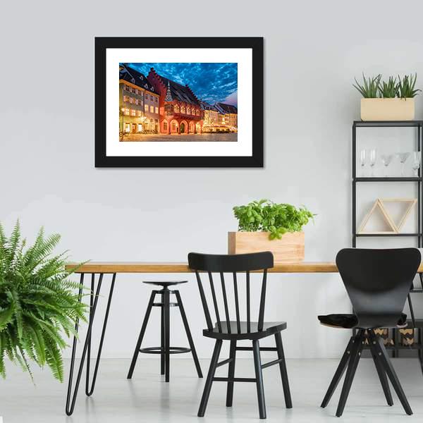Historical Merchants Hall Canvas Wall Art-3 Horizontal-Gallery Wrap-25" x 16"-Tiaracle