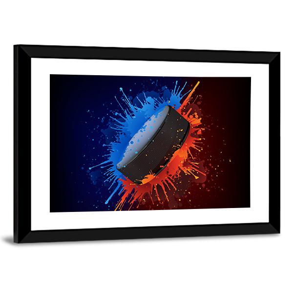 Hockey Puck Canvas Wall Art-3 Horizontal-Gallery Wrap-25" x 16"-Tiaracle