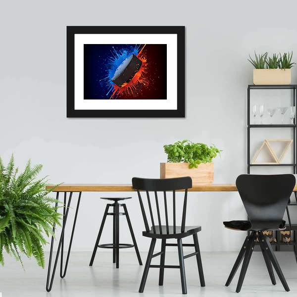 Hockey Puck Canvas Wall Art-3 Horizontal-Gallery Wrap-25" x 16"-Tiaracle