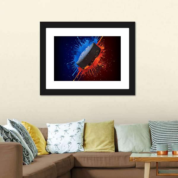 Hockey Puck Canvas Wall Art-3 Horizontal-Gallery Wrap-25" x 16"-Tiaracle