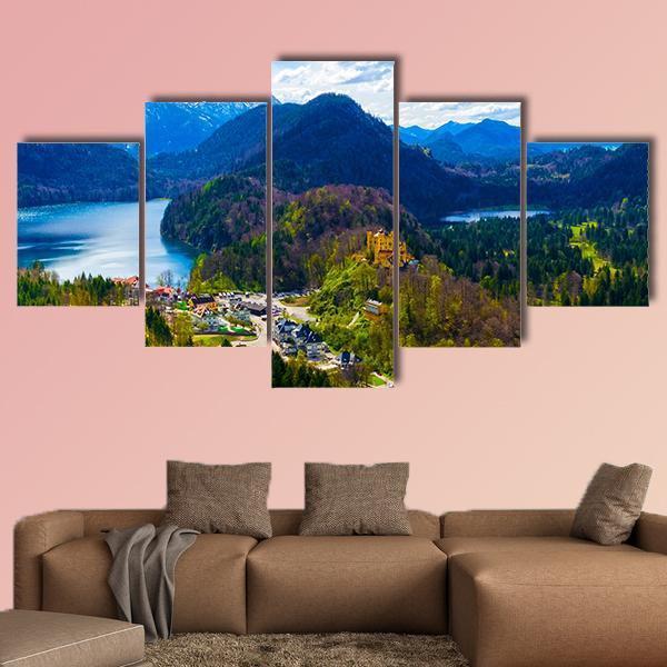 Hohenschwangau Castle Germany Canvas Wall Art-5 Star-Gallery Wrap-62" x 32"-Tiaracle