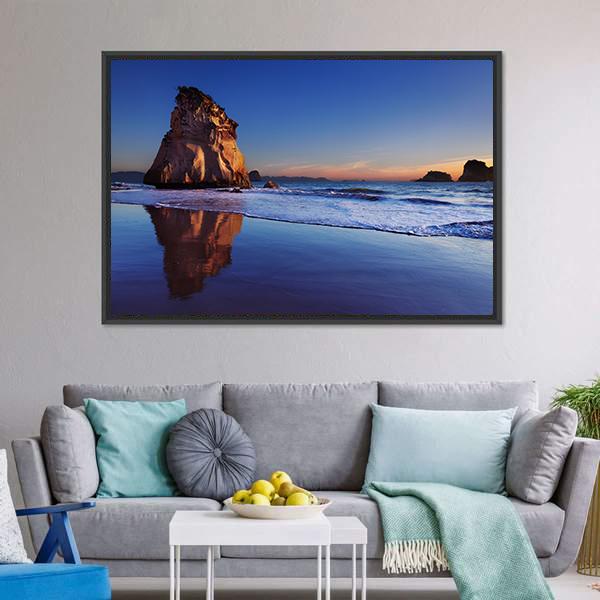 Hoho Rock At Sunrise Canvas Wall Art-3 Horizontal-Gallery Wrap-25" x 16"-Tiaracle