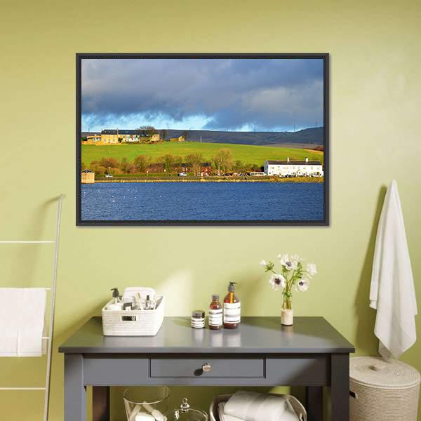 Hollingworth Lake Canvas Wall Art-1 Piece-Floating Frame-24" x 16"-Tiaracle