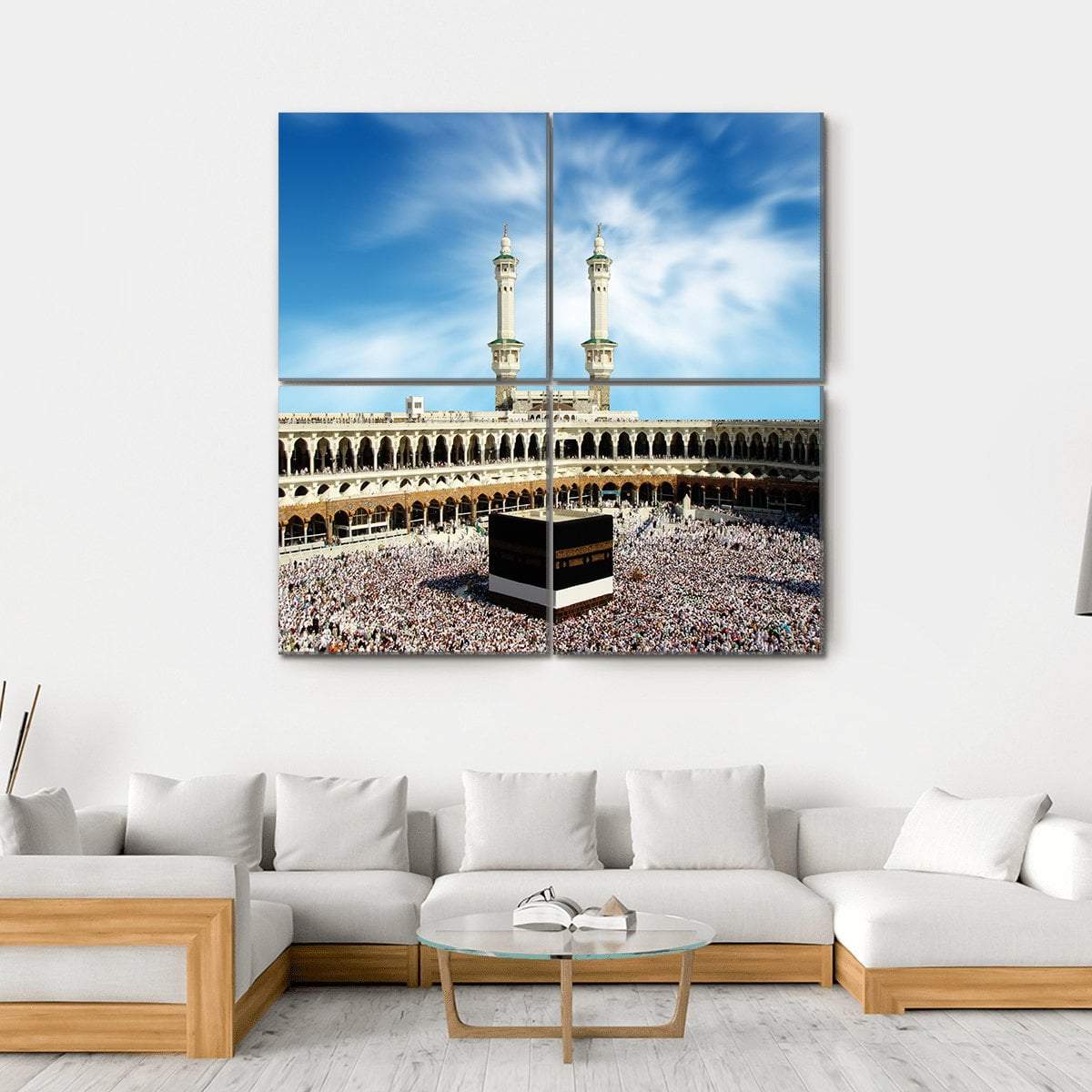 Holy Kaaba Mecca Canvas Wall Art-4 Square-Gallery Wrap-17" x 17"-Tiaracle
