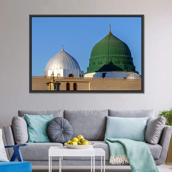 Holy Mosque Medina Canvas Wall Art-3 Horizontal-Gallery Wrap-25" x 16"-Tiaracle
