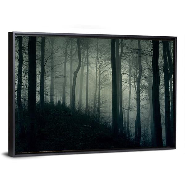 Horror Foggy Jungle Canvas Wall Art-3 Horizontal-Gallery Wrap-25" x 16"-Tiaracle