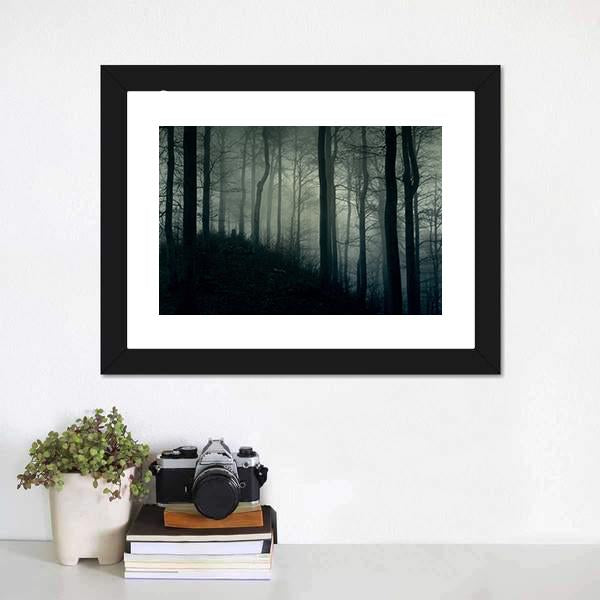 Horror Foggy Jungle Canvas Wall Art-1 Piece-Framed Print-20" x 16"-Tiaracle
